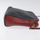 HERMES Jockey Shoulder Bag Leather Navy Gold Auth bs22558-3