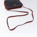 HERMES Jockey Shoulder Bag Leather Navy Gold Auth bs22558-7