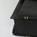 Gianni Versace Business Bag Leather Black Gold Auth bs22567-9