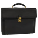 Gianni Versace Business Bag Leather Black Gold Auth bs22567-1