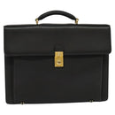 Gianni Versace Business Bag Leather Black Gold Auth bs22567-13