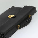 Gianni Versace Business Bag Leather Black Gold Auth bs22567-6