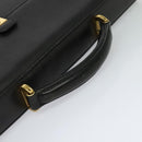 Gianni Versace Business Bag Leather Black Gold Auth bs22567-7