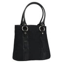BVLGARI Hand Bag Canvas Black Silver Auth bs22572-1