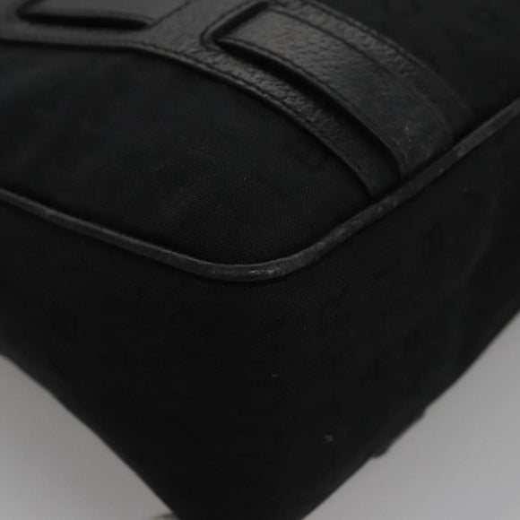 BVLGARI Hand Bag Canvas Black Silver Auth bs22572