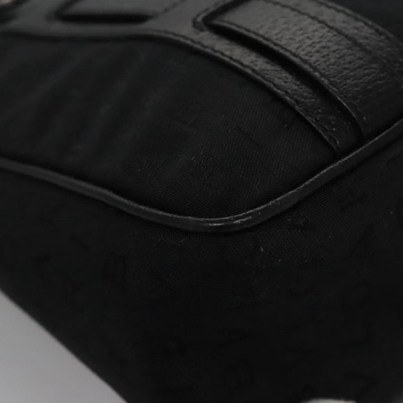 BVLGARI Hand Bag Canvas Black Silver Auth bs22572