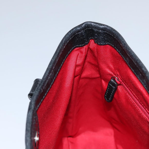 BVLGARI Hand Bag Canvas Black Silver Auth bs22572