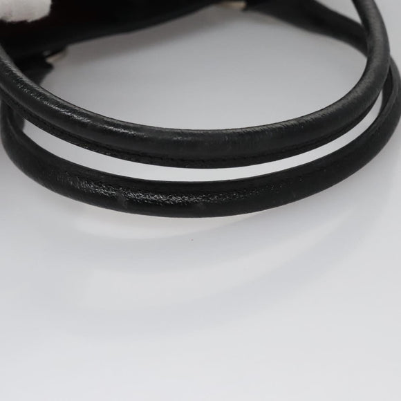 BVLGARI Hand Bag Canvas Black Silver Auth bs22572