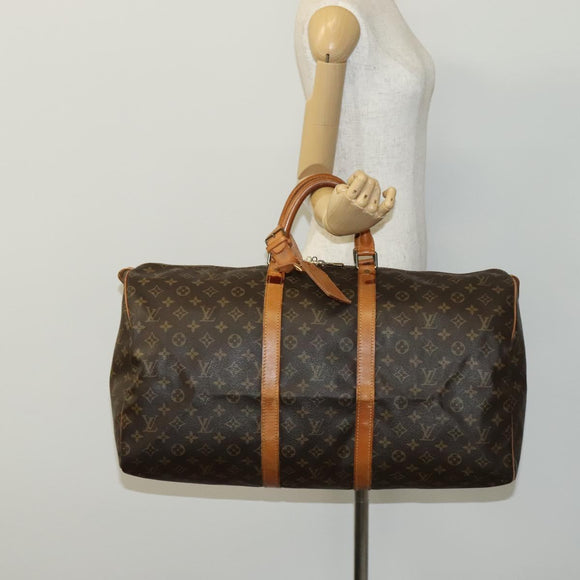 LOUIS VUITTON Monogram Keepall 55 Boston Bag M41424 LV Auth bs22585