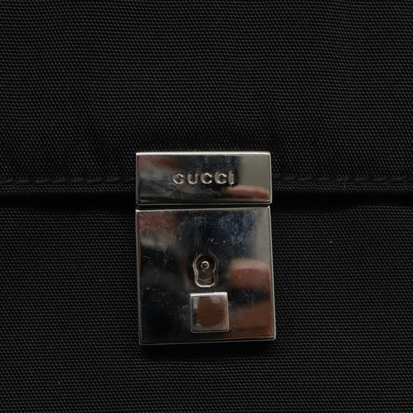 GUCCI Hand Bag Nylon Black 015 0235 Auth bs22614
