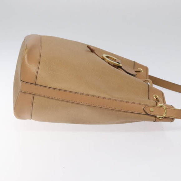 Christian Dior Trotter Canvas Shoulder Bag Beige Auth bs22617