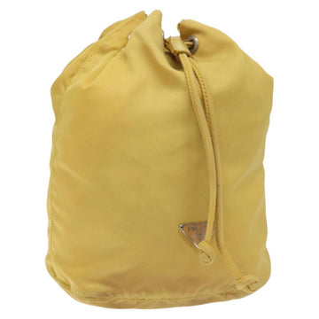PRADA Pouch Nylon Yellow Auth bs22618