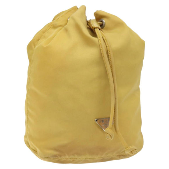 PRADA Pouch Nylon Yellow Auth bs22618