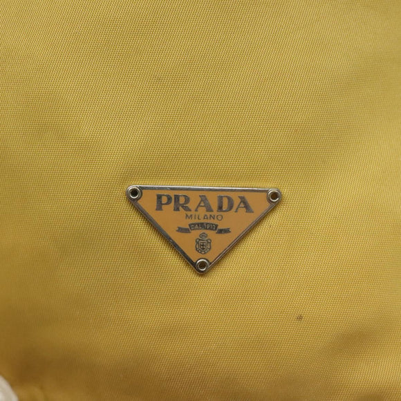 PRADA Pouch Nylon Yellow Auth bs22618