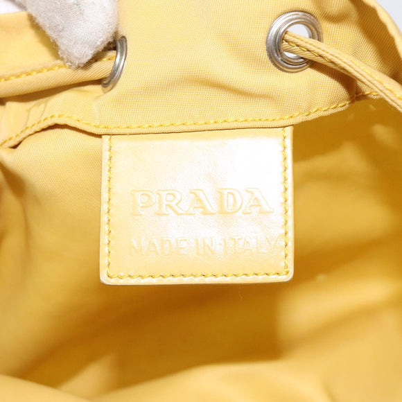 PRADA Pouch Nylon Yellow Auth bs22618