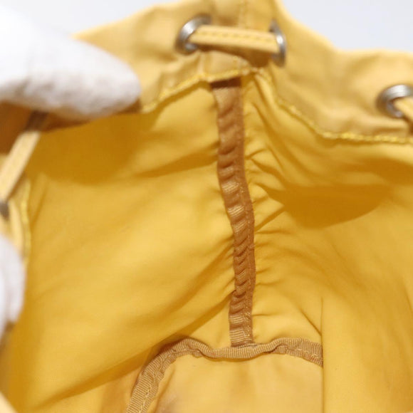 PRADA Pouch Nylon Yellow Auth bs22618