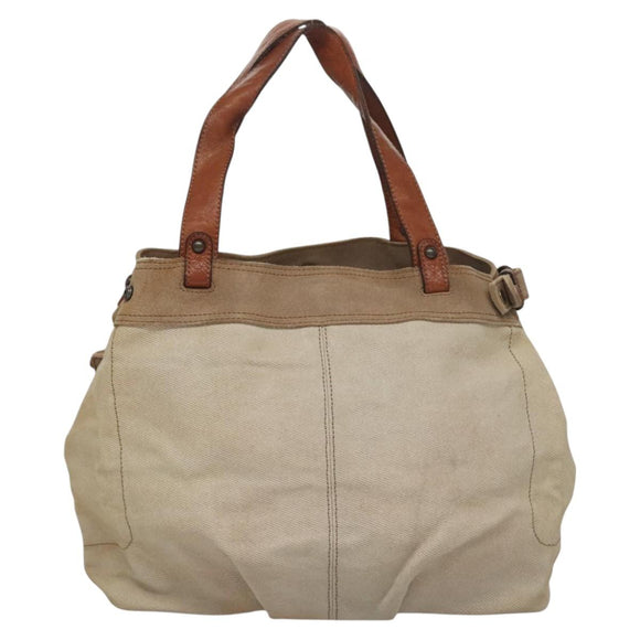 BURBERRY Tote Bag Canvas Beige Auth bs22667