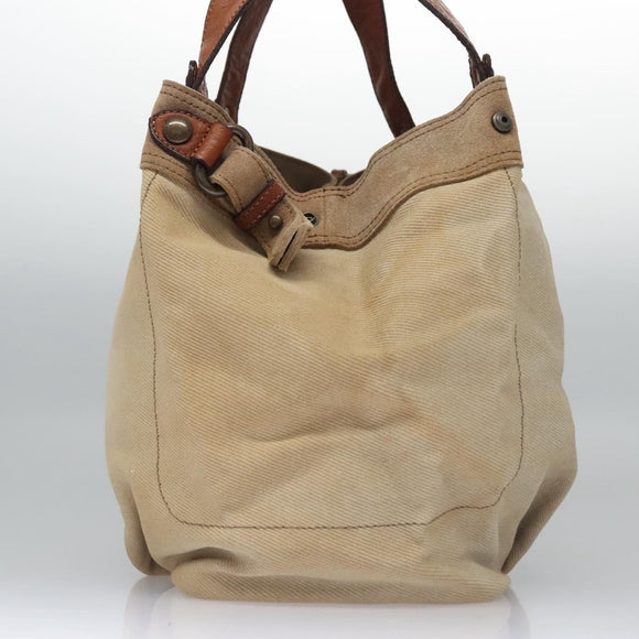 BURBERRY Tote Bag Canvas Beige Auth bs22667