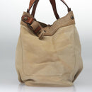 BURBERRY Tote Bag Canvas Beige Auth bs22667-3