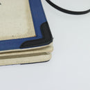 BALENCIAGA Navy Pochette Shoulder Bag Coated Canvas Beige Blue Auth bs22669-14