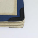 BALENCIAGA Navy Pochette Shoulder Bag Coated Canvas Beige Blue Auth bs22669-16