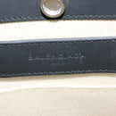 BALENCIAGA Navy Pochette Shoulder Bag Coated Canvas Beige Blue Auth bs22669-18