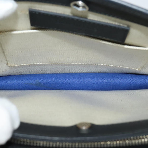 BALENCIAGA Navy Pochette Shoulder Bag Coated Canvas Beige Blue Auth bs22669