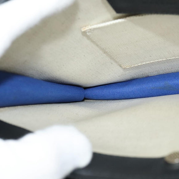 BALENCIAGA Navy Pochette Shoulder Bag Coated Canvas Beige Blue Auth bs22669