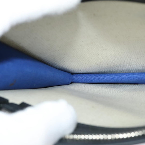 BALENCIAGA Navy Pochette Shoulder Bag Coated Canvas Beige Blue Auth bs22669