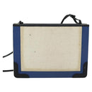 BALENCIAGA Navy Pochette Shoulder Bag Coated Canvas Beige Blue Auth bs22669-2