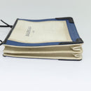 BALENCIAGA Navy Pochette Shoulder Bag Coated Canvas Beige Blue Auth bs22669-3