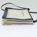 BALENCIAGA Navy Pochette Shoulder Bag Coated Canvas Beige Blue Auth bs22669-4