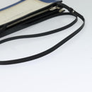 BALENCIAGA Navy Pochette Shoulder Bag Coated Canvas Beige Blue Auth bs22669-7