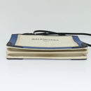 BALENCIAGA Navy Pochette Shoulder Bag Coated Canvas Beige Blue Auth bs22669-5