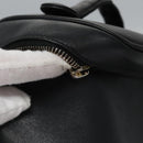 CHANEL Bicolore Vanity Hand Bag Leather Black CC Auth bs22678-14