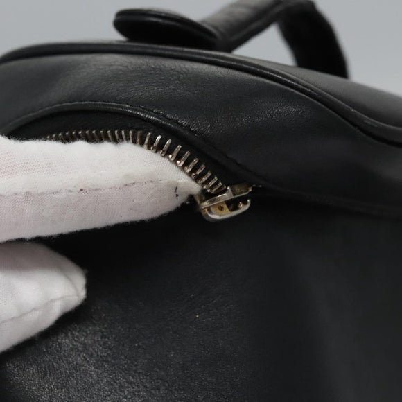 CHANEL Bicolore Vanity Hand Bag Leather Black CC Auth bs22678