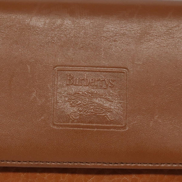 Burberrys Shoulder Bag Leather Beige Auth bs22691