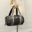 CHANEL Matelasse Hand Bag Patent Leather Silver CC Auth bs22699-23