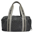 CHANEL Matelasse Hand Bag Patent Leather Silver CC Auth bs22699-2