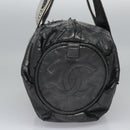 CHANEL Matelasse Hand Bag Patent Leather Silver CC Auth bs22699-3