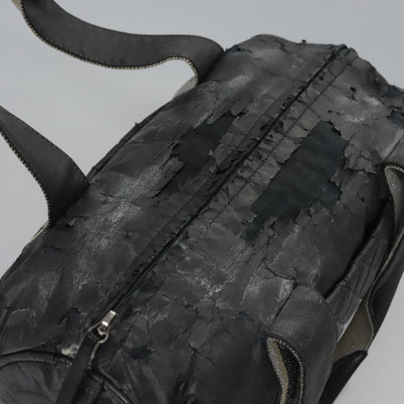 CHANEL Matelasse Hand Bag Patent Leather Silver CC Auth bs22699