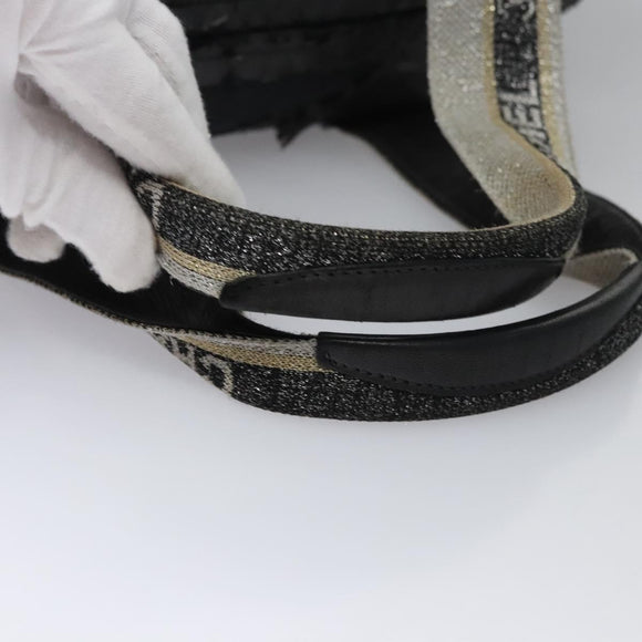 CHANEL Matelasse Hand Bag Patent Leather Silver CC Auth bs22699