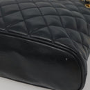 CHANEL Matelasse Chain Shoulder Bag Lamb Skin Navy Gold CC Auth bs22709-8