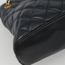 CHANEL Matelasse Chain Shoulder Bag Lamb Skin Navy Gold CC Auth bs22709-15