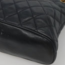 CHANEL Matelasse Chain Shoulder Bag Lamb Skin Navy Gold CC Auth bs22709-16