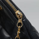 CHANEL Matelasse Chain Shoulder Bag Lamb Skin Navy Gold CC Auth bs22709-9