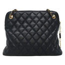 CHANEL Matelasse Chain Shoulder Bag Lamb Skin Navy Gold CC Auth bs22709-2