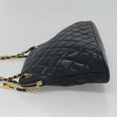 CHANEL Matelasse Chain Shoulder Bag Lamb Skin Navy Gold CC Auth bs22709-4