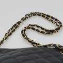CHANEL Matelasse Chain Shoulder Bag Lamb Skin Navy Gold CC Auth bs22709-14