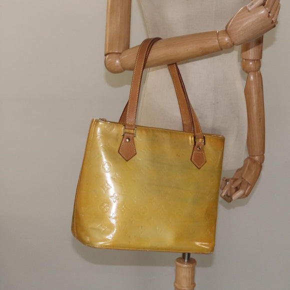 LOUIS VUITTON Monogram Vernis Houston Hand Bag Gris M91053 LV Auth bs22715